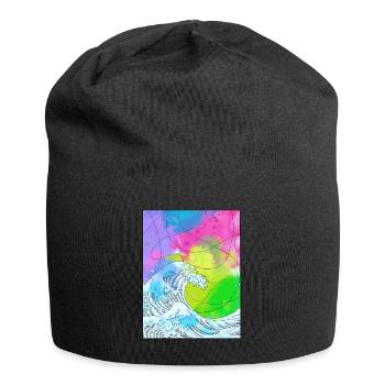 Art Academia Aesthetic Great Wave Off Kanagawa - Jersey Beanie - black - Front