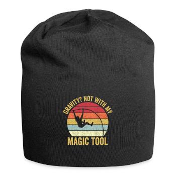 Lustiger Stabhochsprung Stabhochsprung Schwerkraft - Jersey-Beanie - Schwarz - Vorne