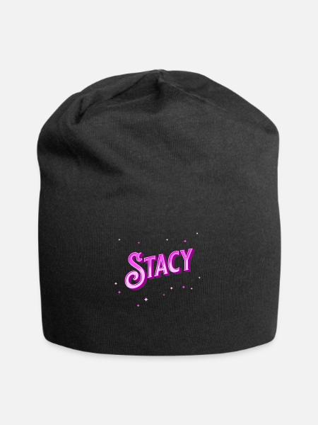 Stacy Namen personalisiert - Jersey-Beanie - Schwarz