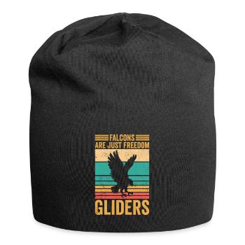 Funny falcons are just freedom gliders retro - Jersey Beanie - black - Front