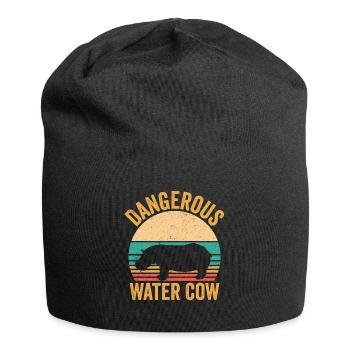 Lustiges Nilpferd Nilpferd Gefährliches Wasser Kuh - Jersey-Beanie - Schwarz - Vorne