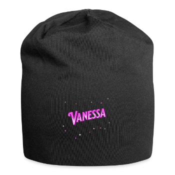 Vanessa Namen personalisiert - Jersey-Beanie - Schwarz - Vorne
