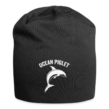 Lustiges Delphin-Ozean-Ferkel - Jersey-Beanie - Schwarz - Vorne