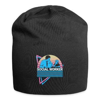 Social Worker Retro - Jersey Beanie - black - Front