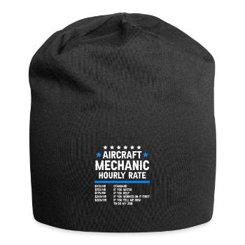 Airplane mechanic tongue - Jersey Beanie - black - Front