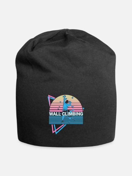 Wall climbing Wall climber retro - Jersey Beanie - black