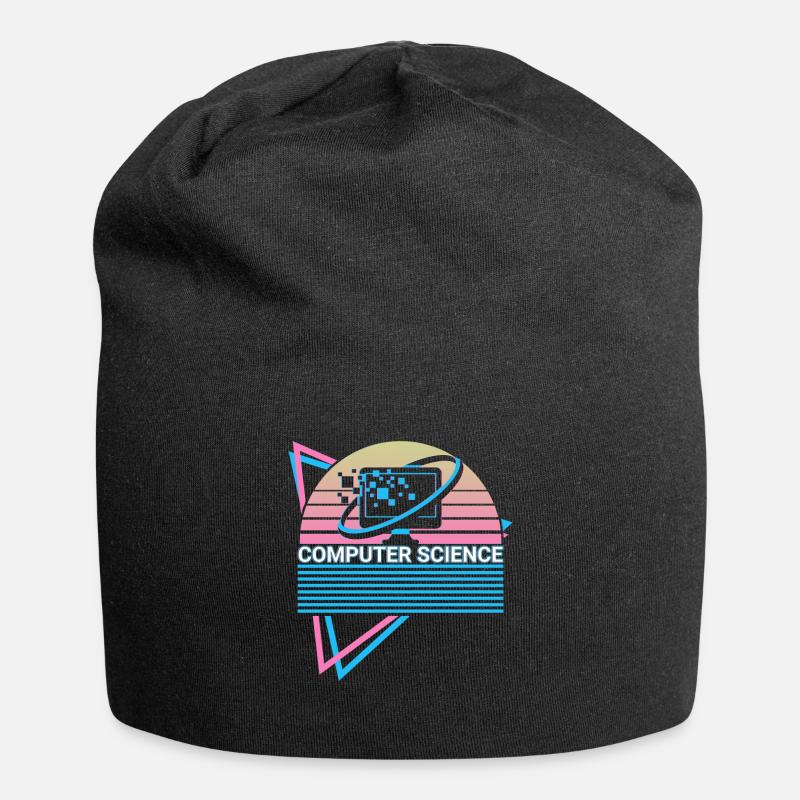 Informatik Retro - Jersey-Beanie - Schwarz