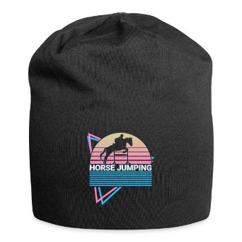 Horse jumping retro - Jersey Beanie - black - Front