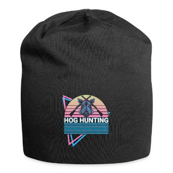 Pig Hunt Hog Hunter Retro - Jersey Beanie - black - Front