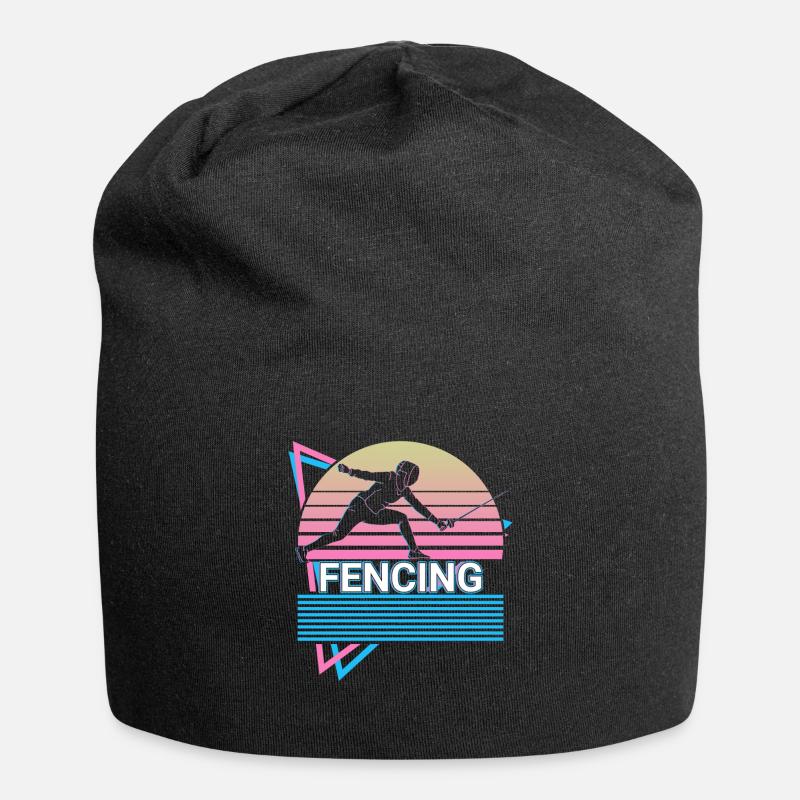 Fechten Fechter Retro - Jersey-Beanie - Schwarz