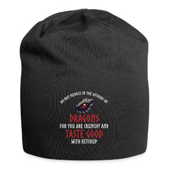 Dragon ketchup quote, dragon - Jersey Beanie - black - Front