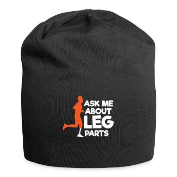 Leg prosthesis, prosthesis, amputee, amputation - Jersey Beanie - black - Front