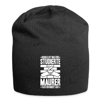 Maurer Maurermeister Mauerwerk Bricklayer Mason - Jersey-Beanie - Schwarz - Vorne