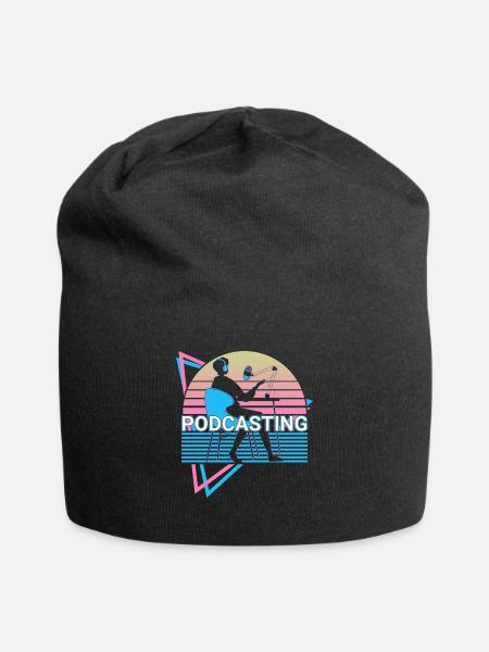 Podcasting Retro-Podcast - Jersey-Beanie - Schwarz