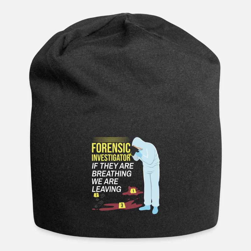 Kriminaltechniker Tatortermittler Forensik Spruch - Jersey-Beanie - Schwarz
