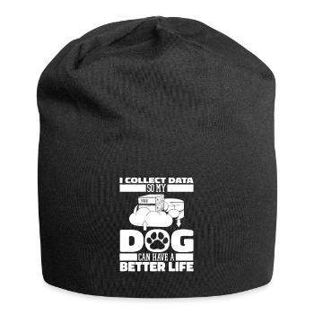Chien analyste de données en science des données - Bonnet en jersey - noir - Devant