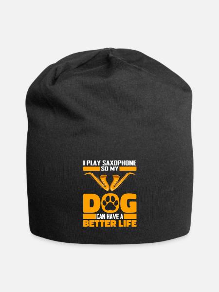 Saxophone Saxophone Chien - Bonnet en jersey - noir