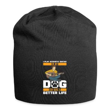 Chien de guitare acoustique - Bonnet en jersey - noir - Devant