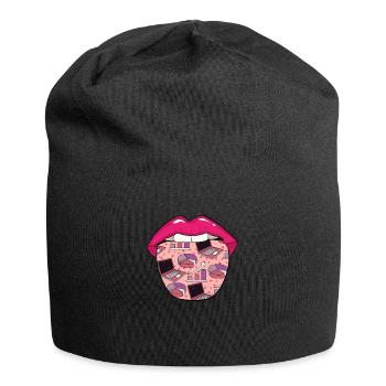 Data Science Data Analyst Lippen - Jersey-Beanie - Schwarz - Vorne