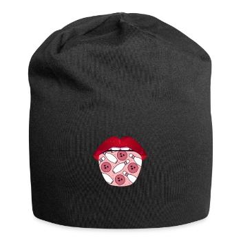 Bowling Bowlen Bowler Zunge - Jersey-Beanie - Schwarz - Vorne