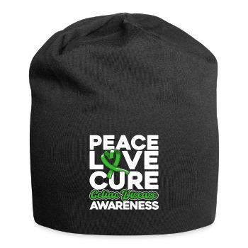 Sensibilisation à la maladie coeliaque Ruban vert Maladie cœliaque Überl - Bonnet en jersey - noir - Devant