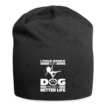 Pole Dancing Dog - Jersey Beanie - black - Front