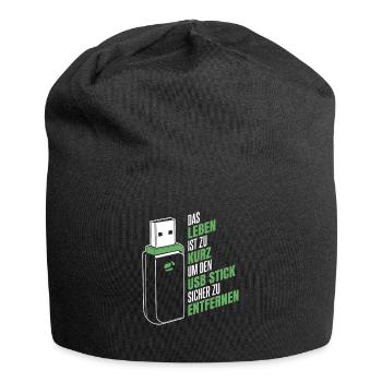 Entwickler Coder Programmierer USB - Jersey-Beanie - Schwarz - Vorne