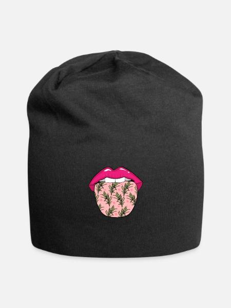 Thymian Kräuter Zunge - Jersey-Beanie - Schwarz