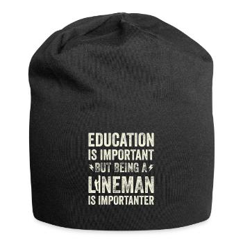 Funny High Voltage Electrician Saying Electrics - Jersey Beanie - black - Front