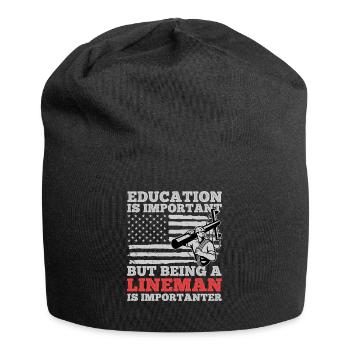 Funny High Voltage Electrician Saying Electrics - Jersey Beanie - black - Front