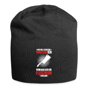 Fleischer Metzger Fleischerei Metzgerei Butcher - Jersey-Beanie - Schwarz - Vorne