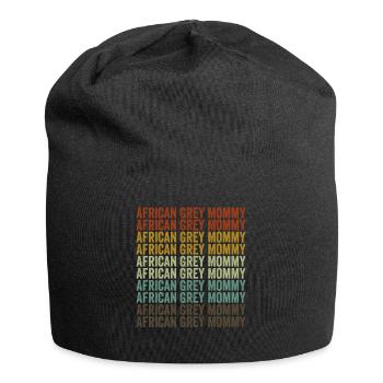 African Grey Mami African grey parrot - Jersey Beanie - black - Front