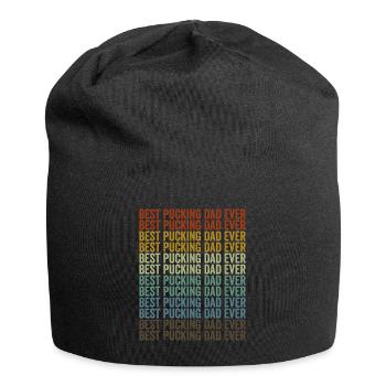 Best Pucking Dad Ever Hockey Dad Father's Day Pucking - Jersey Beanie - black - Front