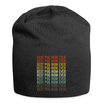 Beste Mops-Mutter aller Zeiten Mops-Mutter Mops-Hu - Jersey-Beanie - Schwarz - Vorne