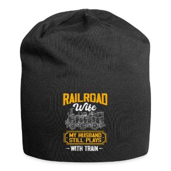 Railway fan, locomotive, railway conductor - Jersey Beanie - black - Front
