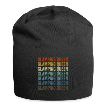 Glamping Queen Weiblich Glamper Glamping Queen - Jersey-Beanie - Schwarz - Vorne