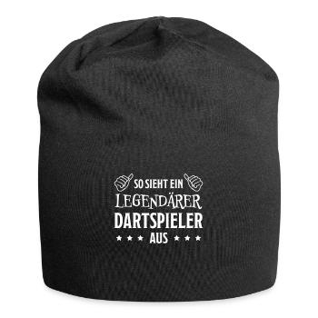 Dartspieler Witz Spruch Darts Dartpfeil Geschenk - Jersey-Beanie - Schwarz - Vorne