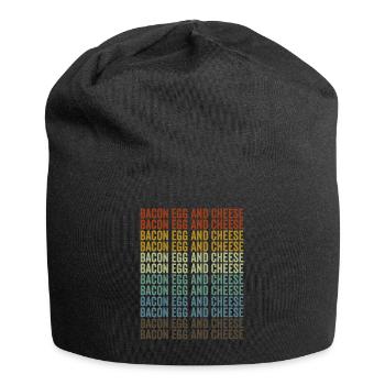 Bacon Egg and Cheese Bacon Lover's Egg Cheese - Jersey Beanie - black - Front