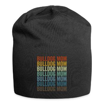 Bulldogge Mama Bulldoggenliebhaberin Mama - Jersey-Beanie - Schwarz - Vorne