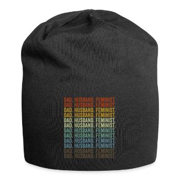 Vater. Ehemann. Feminist. Liberaler Feminist - Jersey-Beanie - Schwarz - Vorne