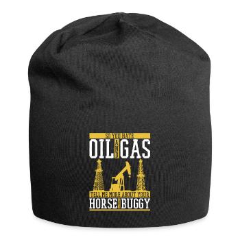 Ölfeld Bohrinsel Gas - Jersey-Beanie - Schwarz - Vorne