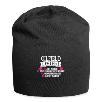 Ölfeld Bohrinsel Witzig - Jersey-Beanie - Schwarz - Vorne