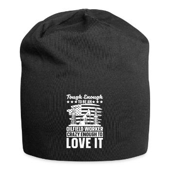 Oil Field Oil Rig Oil Rig US Flag - Jersey Beanie - black - Front