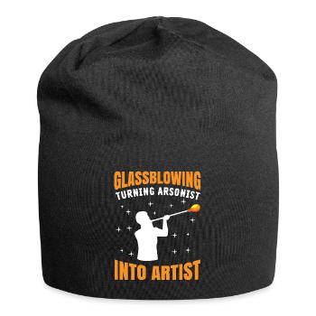 Glass blowing, Aronist, glass blower, glass blower - Jersey Beanie - black - Front