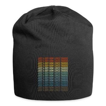 Just A Boy How Loves Trucks Trucker Truck Drive - Jersey Beanie - black - Front