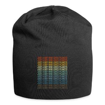 Nur ein Junge, der die Planeten liebt Sonnensystem - Jersey-Beanie - Schwarz - Vorne