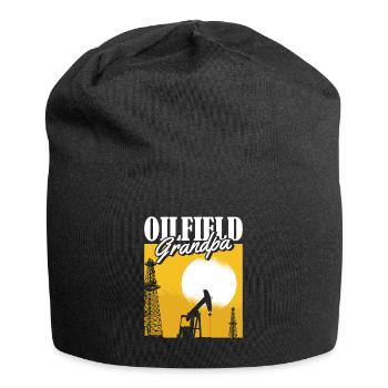 Oil Field Oil Field Oil Rig Grandpa - Jersey Beanie - black - Front