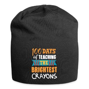 100 days school, 100 days smarter, school - Jersey Beanie - black - Front