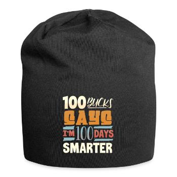 100 days school, 100 days smarter, school - Jersey Beanie - black - Front