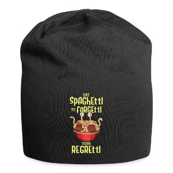 Das fliegende Spaghettimonster - Jersey-Beanie - Schwarz - Vorne